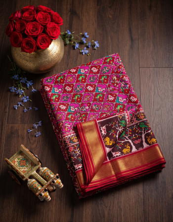 Twill ikat patola saree